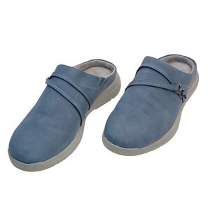 J Sport Gina Clog Women Size 7M Blue Faux Suede Slip On Mules